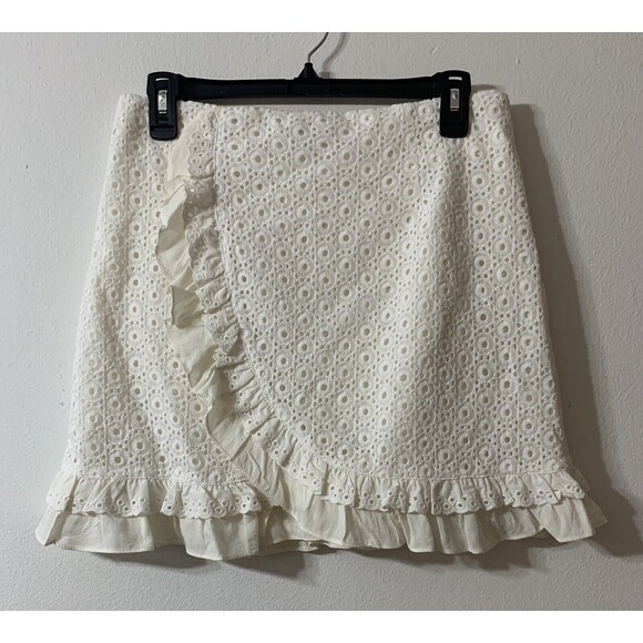 4 For $20 Yours Truly Maisy Eyelet Skirt Ivory Size 12 - Picture 1 of 8